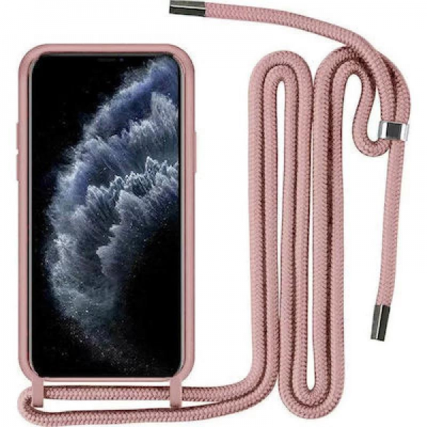 Θήκη Σιλικόνης Oem με Κορδόνι για Samsung A54 Nude Ροζ